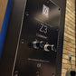 Salon 1 Audio Børresen Z3 floor standing loudspeaker rear panel showing binding posts and branding in satin black finish