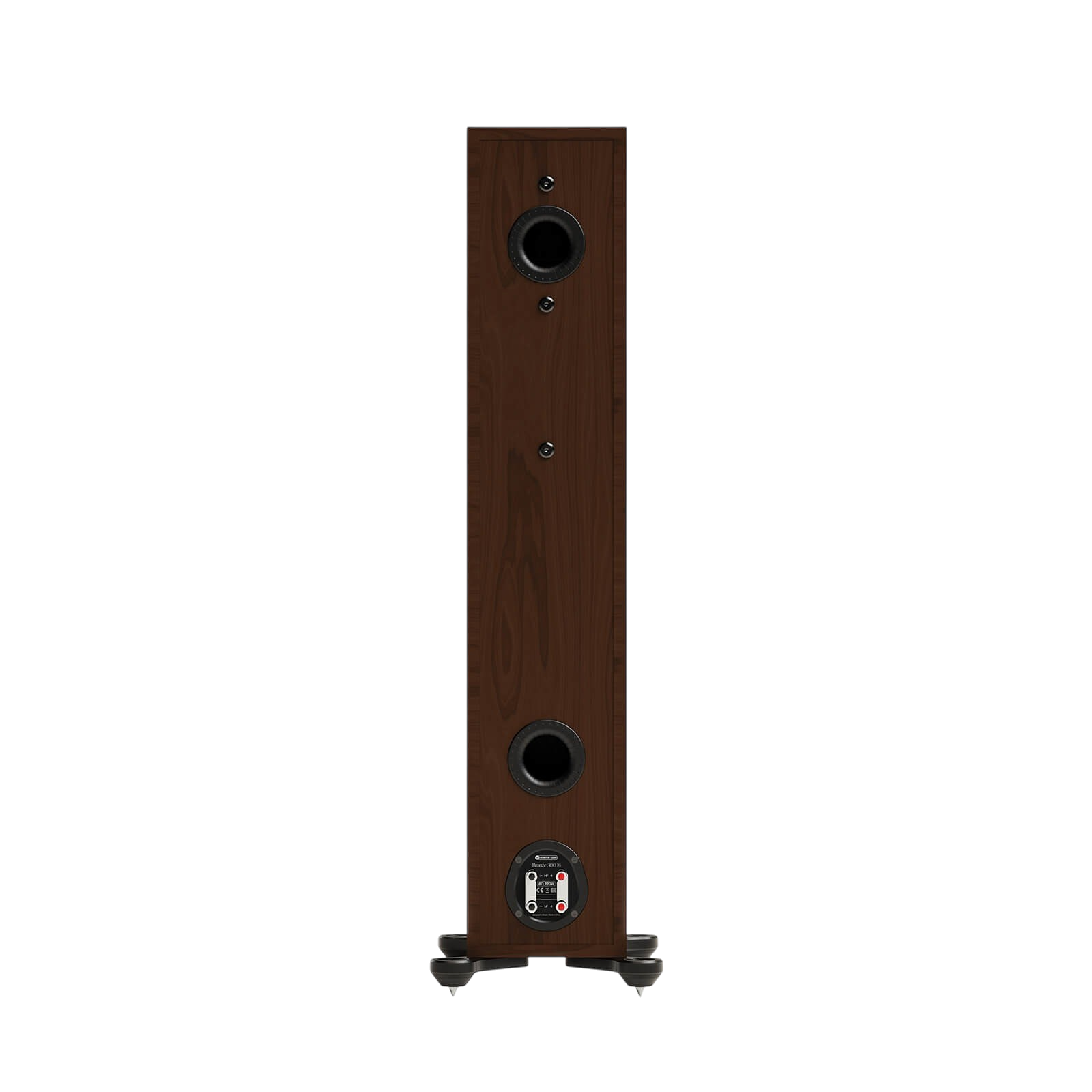 Salon 1 Audio Monitor Audio Bronze 300 7G floorstanding speaker rear view showing bass reflex ports and terminal panel