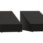 Salon 1 Audio Monitor Audio Bronze AMS 7G Dolby Atmos enabled speakers in black with a wedge-shaped design.