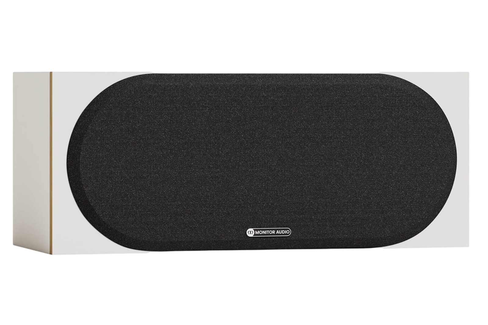 Salon 1 Audio Monitor Audio Bronze Centre 7G white center channel speaker with black grille front view