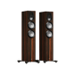 Salon 1 Audio Monitor Audio Gold 300 6G floorstanding speakers in Macassar wood veneer with three-way driver array.