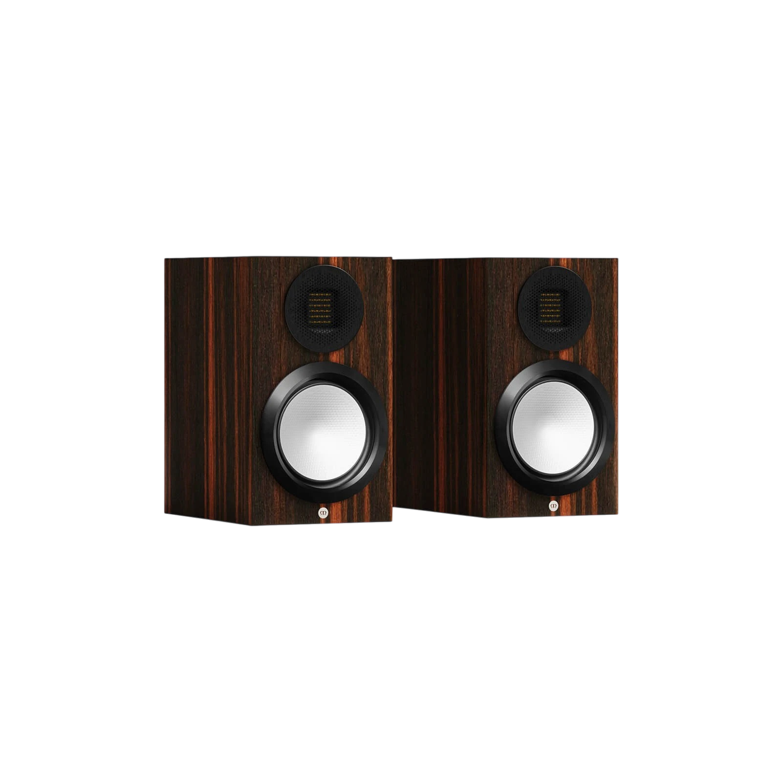 Salon 1 Audio Monitor Audio Gold 50 6G bookshelf speakers in Macassar wood veneer finish with MPD III tweeters