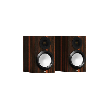 Salon 1 Audio Monitor Audio Gold 50 6G bookshelf speakers in Macassar wood veneer finish with MPD III tweeters
