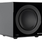 Salon 1 Audio Monitor Audio Anthra W10 compact powered subwoofer in high gloss black with 10-inch RST II driver.