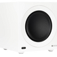 Salon 1 Audio Monitor Audio Anthra W10 powered subwoofer in satin white with a 10-inch black RST II driver.