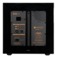Salon 1 Audio Monitor Audio Anthra W12 powered subwoofer rear panel showing connectivity ports and LCD display
