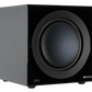Salon 1 Audio Monitor Audio Anthra W12 black powered subwoofer with 12-inch RST II driver in a sealed MDF cabinet.