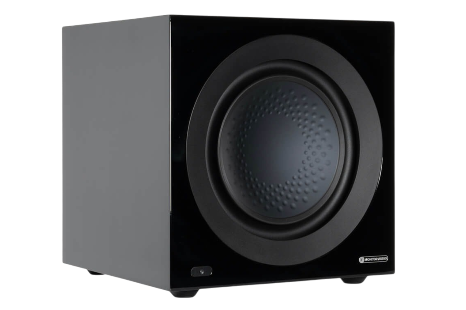 Salon 1 Audio Monitor Audio Anthra W12 black powered subwoofer with 12-inch RST II driver in a sealed MDF cabinet.