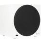 Salon 1 Audio Monitor Audio Anthra W12 white powered subwoofer with a black circular grille in a sealed cabinet.