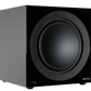 Salon 1 Audio Monitor Audio Anthra W15 flagship powered subwoofer in a sleek black finish with a 15-inch driver.
