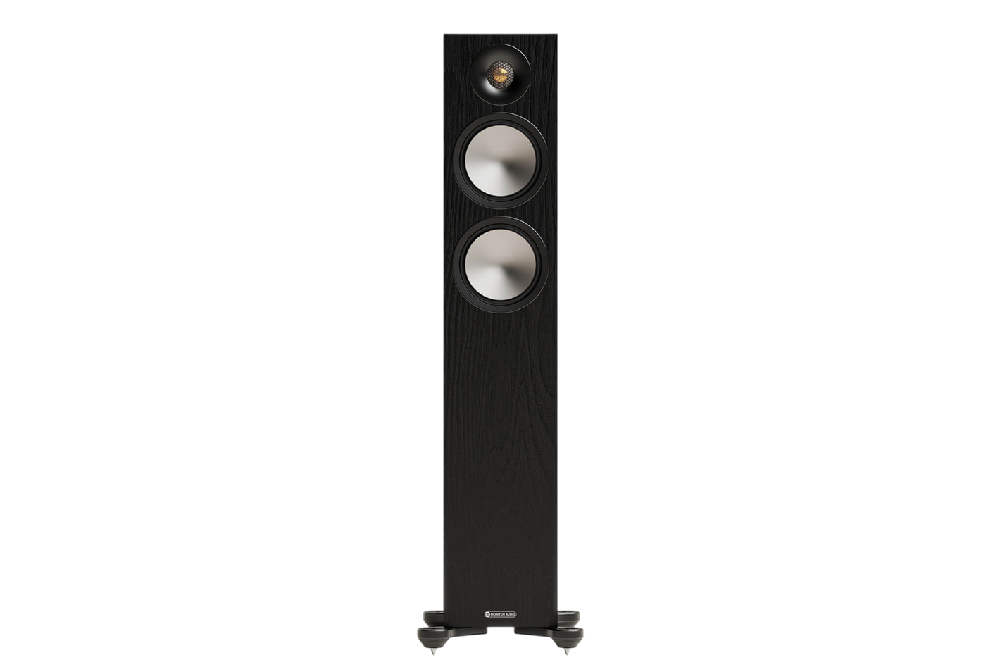 Salon 1 Audio Monitor Audio Bronze 300 7G black floorstanding speaker with C-CAM drivers and gold dome tweeter