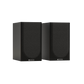 Salon 1 Audio Monitor Audio Bronze 50 7G black bookshelf speakers with grilles on, front view.