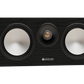 Salon 1 Audio Monitor Audio Bronze Centre 7G black center channel speaker with dual drivers and gold dome tweeter.