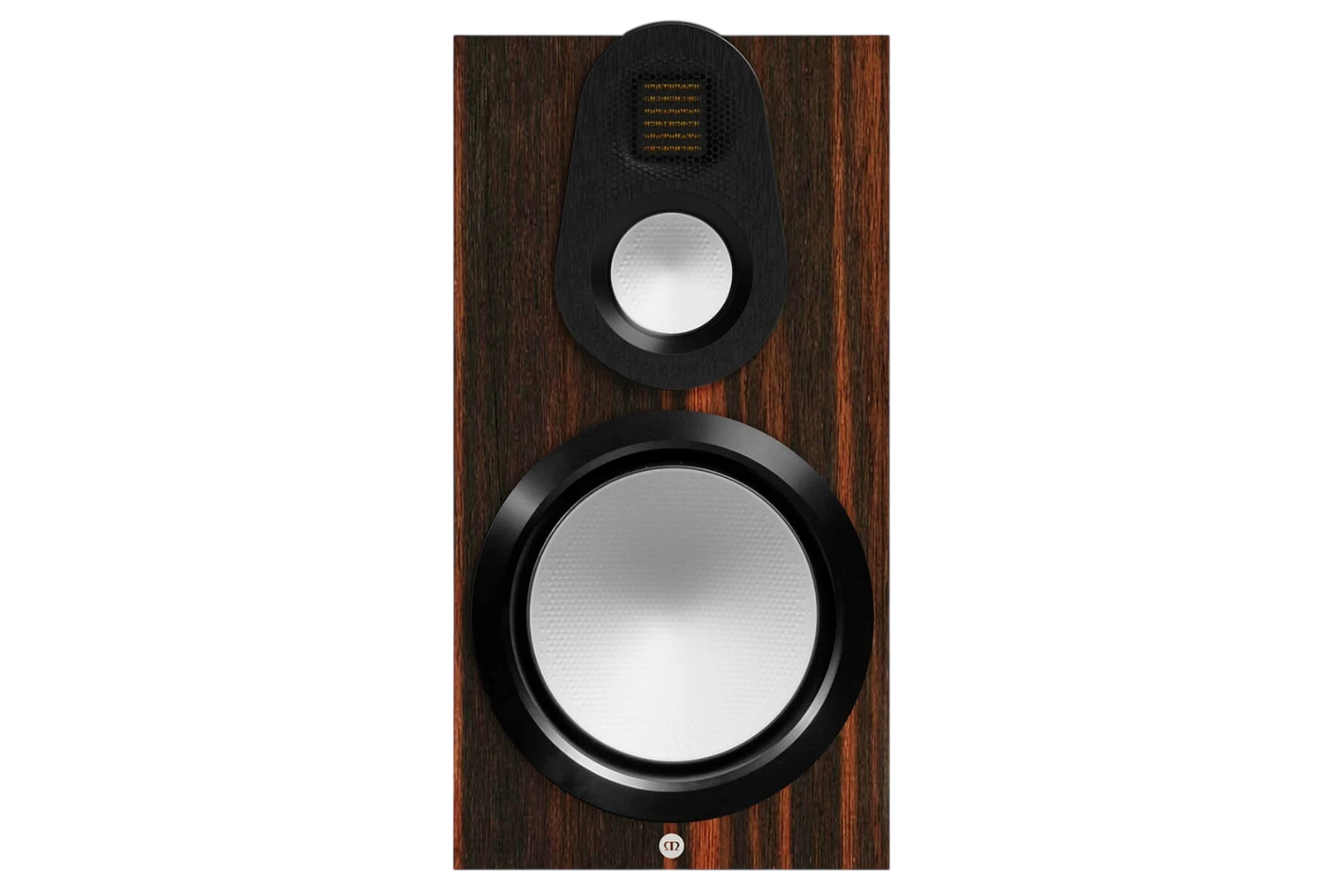 Salon 1 Audio Monitor Audio Gold 100 6G bookshelf speaker in Macassar wood veneer with silver C-CAM drivers