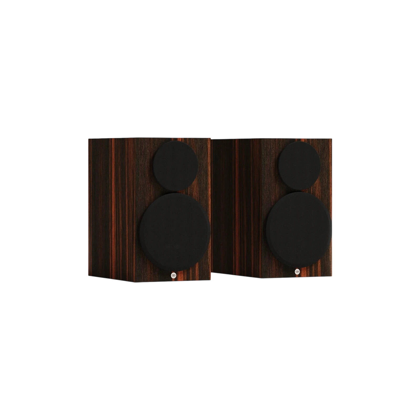 Salon 1 Audio Monitor Audio Gold 50 6G bookshelf speakers in Macassar wood veneer with black magnetic grilles