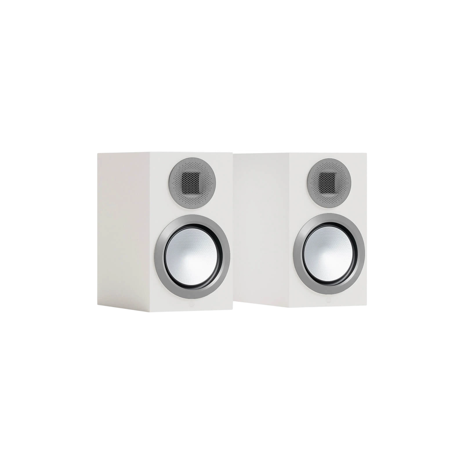 Salon 1 Audio Monitor Audio Gold 50 6G white bookshelf speakers with MPD III tweeter and C-CAM driver