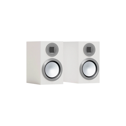 Salon 1 Audio Monitor Audio Gold 50 6G white bookshelf speakers with MPD III tweeter and C-CAM driver