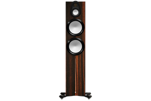 Salon 1 Audio Monitor Audio Gold 500 6G floorstanding speaker in Macassar wood veneer finish with three drivers.