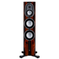 Salon 1 Audio Monitor Audio Platinum 200 3G floorstanding speaker in a glossy dark wood finish with silver drivers.