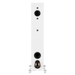 Salon 1 Audio Monitor Audio Silver 200 7G floorstanding speaker in satin white, rear view showing dual bass reflex ports.