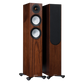 Salon 1 Audio Monitor Audio Silver 200 7G floorstanding speakers in natural walnut finish with outrigger feet