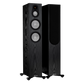 Salon 1 Audio Monitor Audio Silver 300 7G floorstanding speakers in black oak finish with three visible drivers.