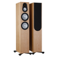 Salon 1 Audio Monitor Audio Silver 300 7G floorstanding speakers in natural wood veneer with outrigger feet