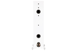 Salon 1 Audio Monitor Audio Silver 500 7G floorstanding speaker rear view in satin white with dual bass reflex ports