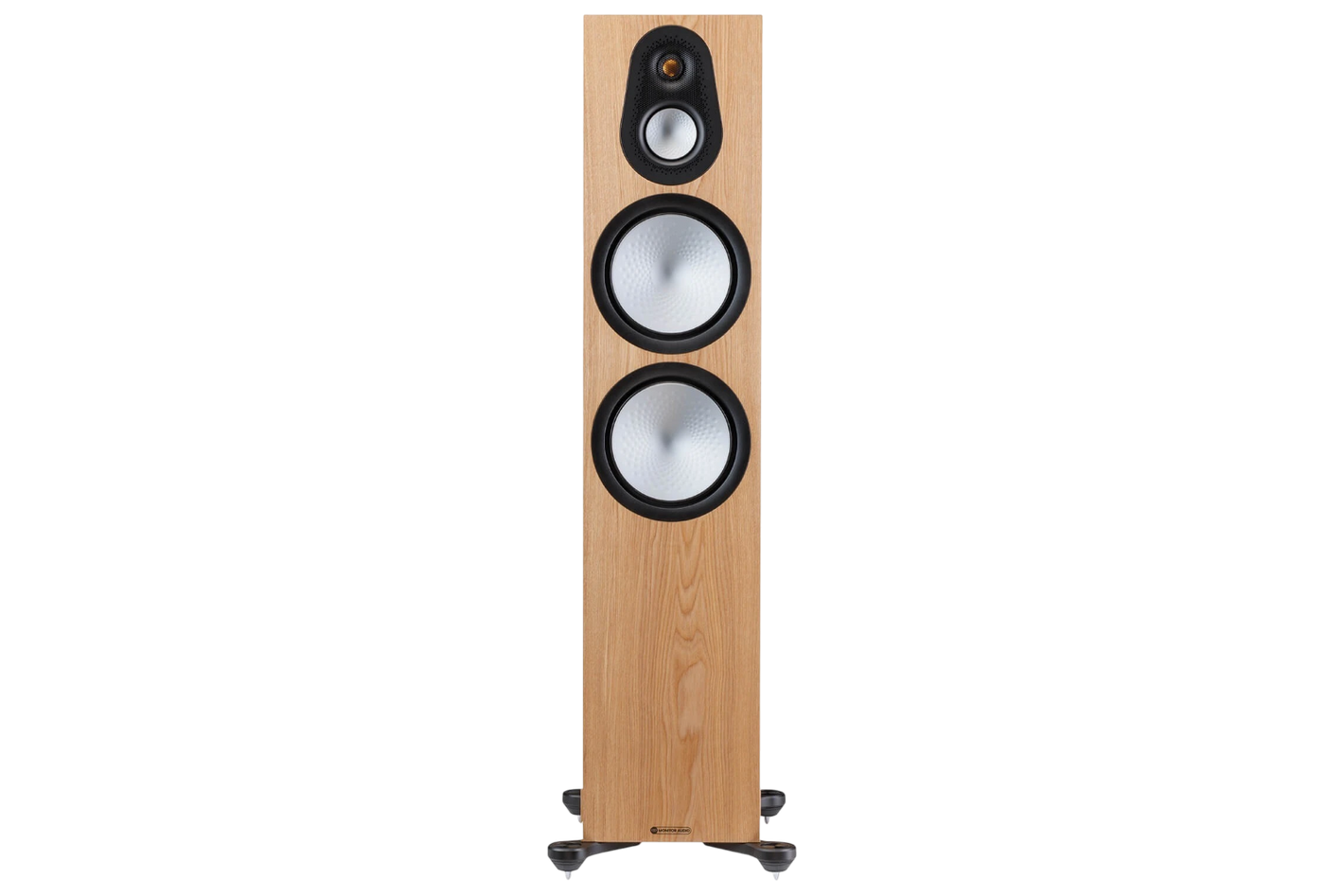 Salon 1 Audio Monitor Audio Silver 500 7G floorstanding speaker in natural walnut finish with RST II drivers.