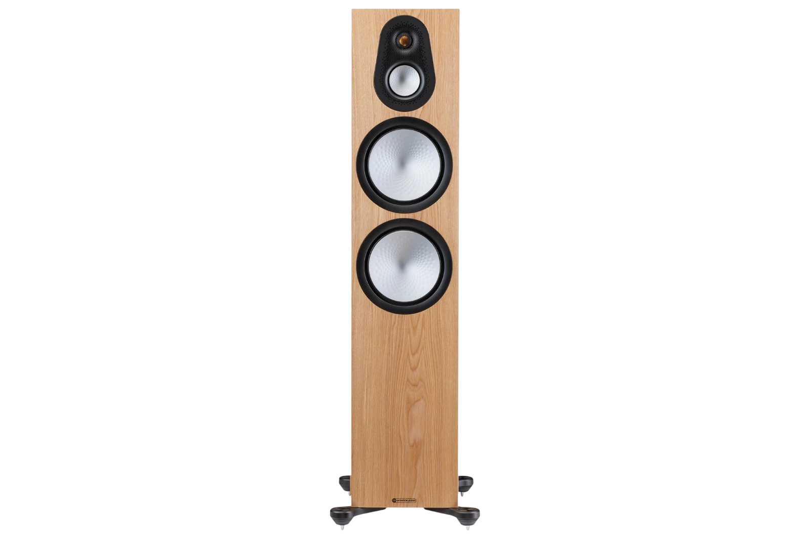 Salon 1 Audio Monitor Audio Silver 500 7G floorstanding speaker in natural walnut finish with RST II drivers.
