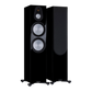 Salon 1 Audio Monitor Audio Silver 500 7G floorstanding speakers in high gloss black with exposed drivers