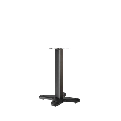 Salon 1 Audio Monitor Audio ST-2 matte black universal speaker stand with aluminum column and adjustable floor spikes.