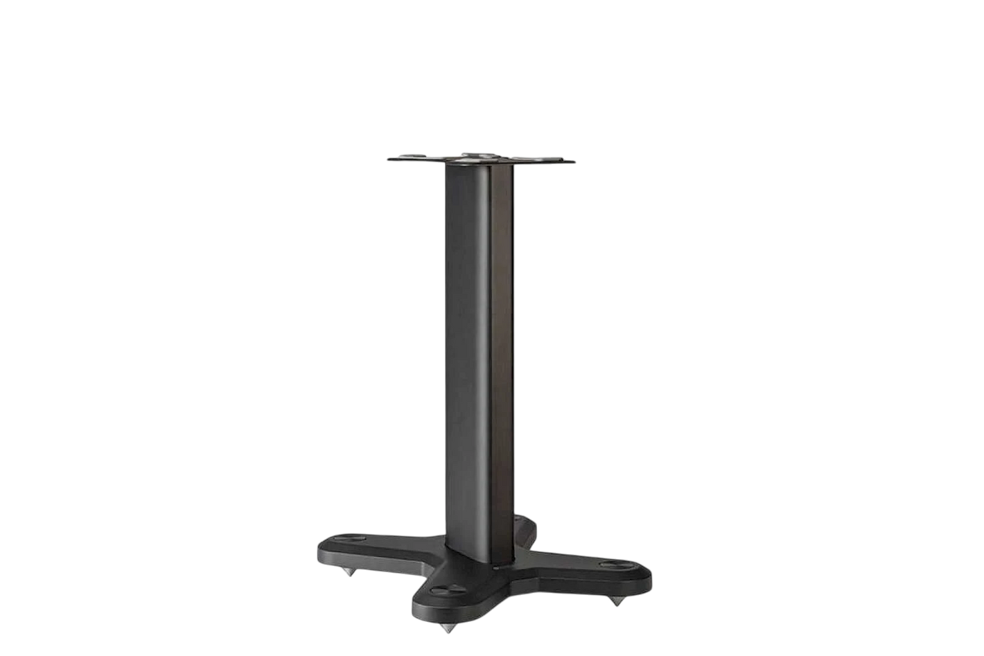 Salon 1 Audio Monitor Audio ST-2 matte black universal speaker stand with aluminum column and adjustable floor spikes.