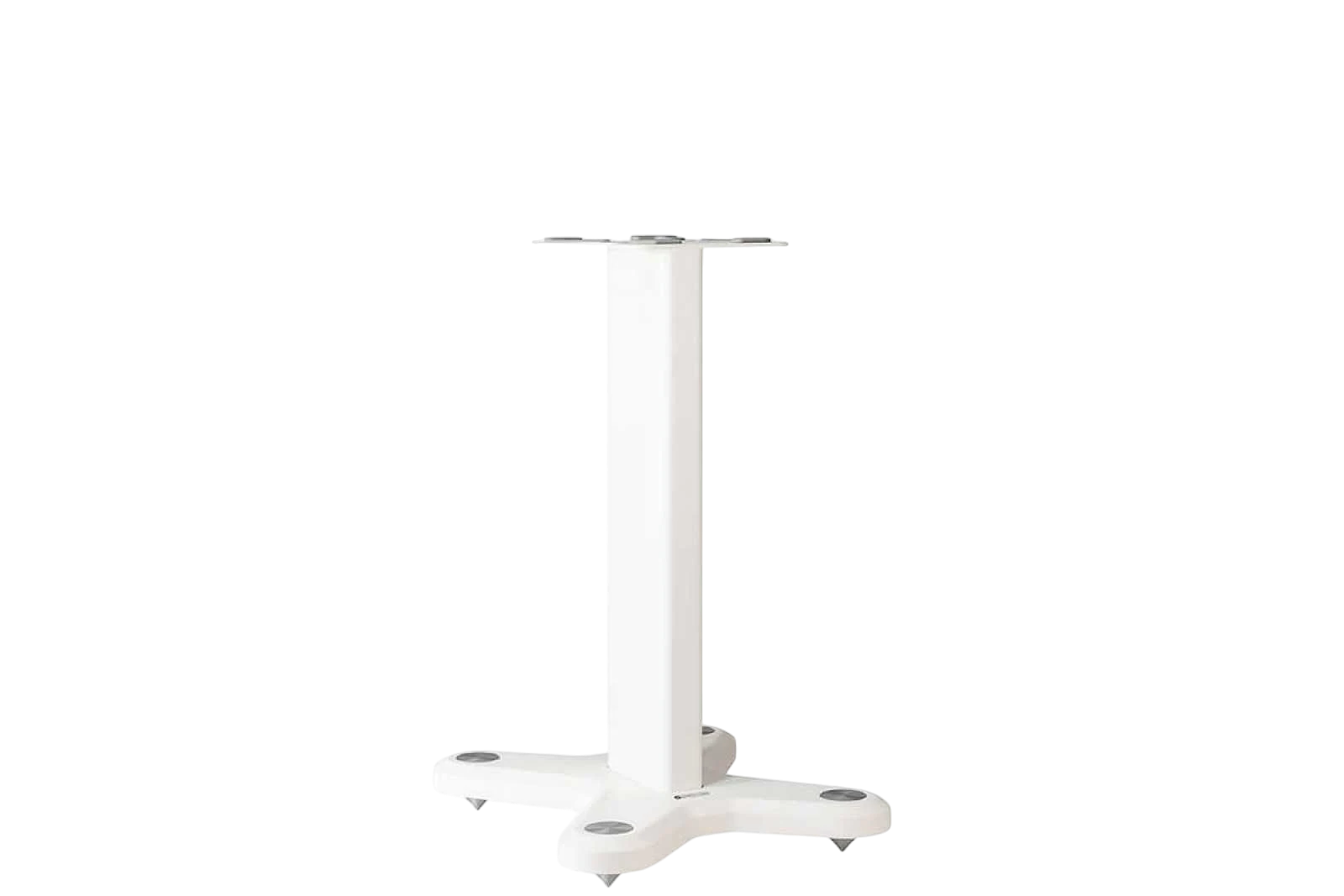 Salon 1 Audio Monitor Audio ST-2 universal speaker stand in matte white with aluminum column and adjustable spikes