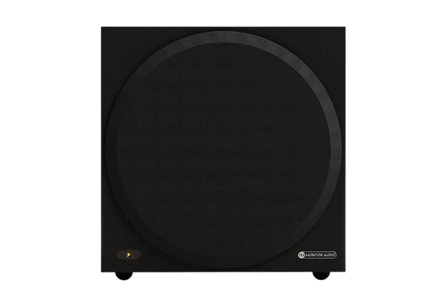Salon 1 Audio Monitor Audio Vestra W10 compact black powered subwoofer with a 10-inch driver and front grille