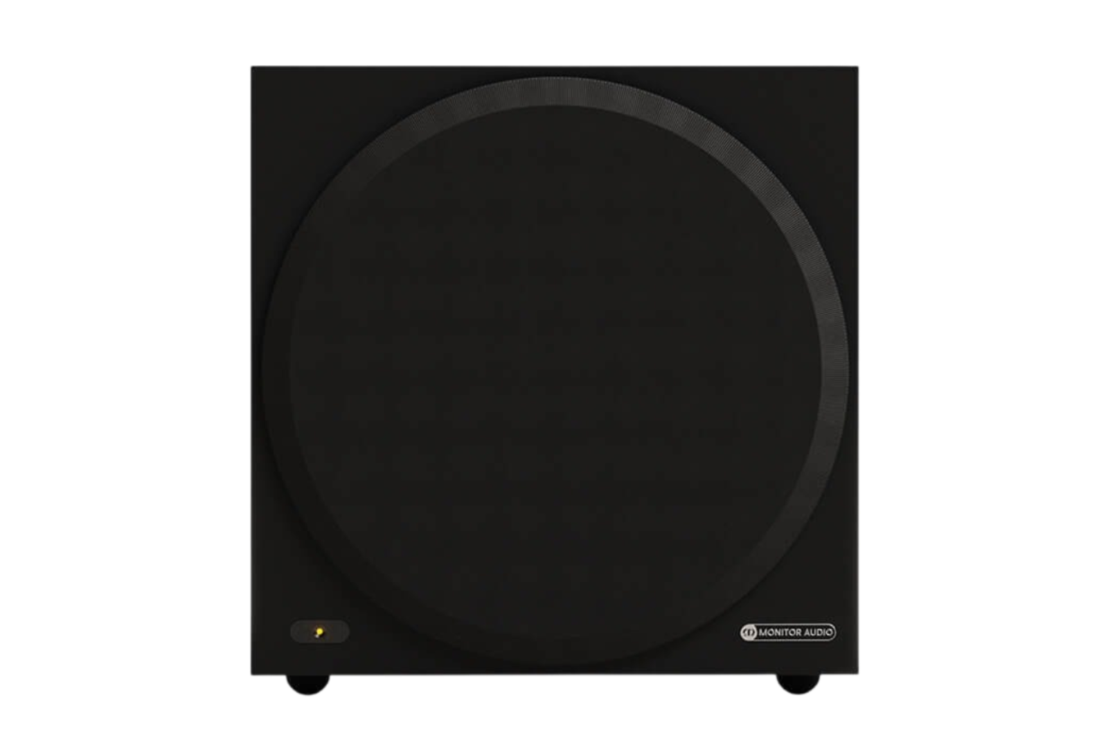 Salon 1 Audio Monitor Audio Vestra W10 compact black powered subwoofer with a 10-inch driver and front grille