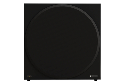 Salon 1 Audio Monitor Audio Vestra W15 powered subwoofer with a black cloth grille and front-facing 15-inch driver.