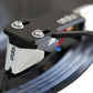 Salon 1 Audio Ortofon 2M 78 moving magnet cartridge with spherical stylus playing a black 78 RPM shellac record.