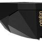 Salon 1 Audio Ortofon 2M Black moving magnet phono cartridge with a sleek black faceted body and gold logo.