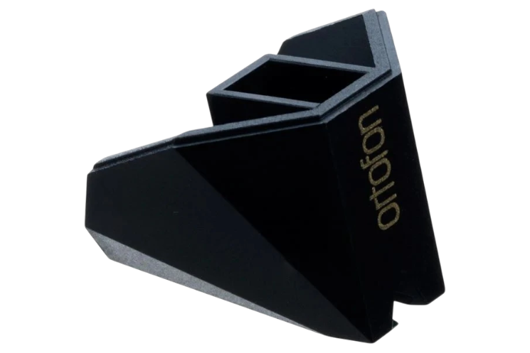 Salon 1 Audio Ortofon 2M Black replacement stylus featuring a sleek black design with gold branding