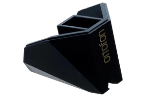 Salon 1 Audio Ortofon 2M Black replacement stylus featuring a sleek black design with gold branding