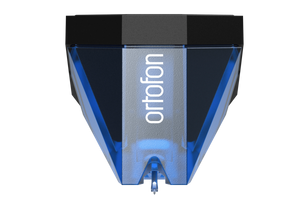 Salon 1 Audio Ortofon 2M Blue moving magnet phono cartridge with a blue translucent body and stylus