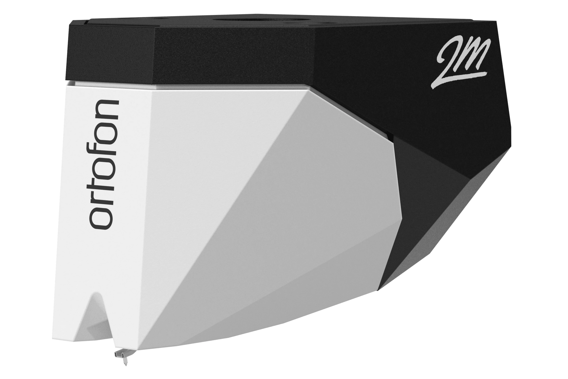 Salon 1 Audio Ortofon 2M Mono moving magnet cartridge in a sleek black and white angular design