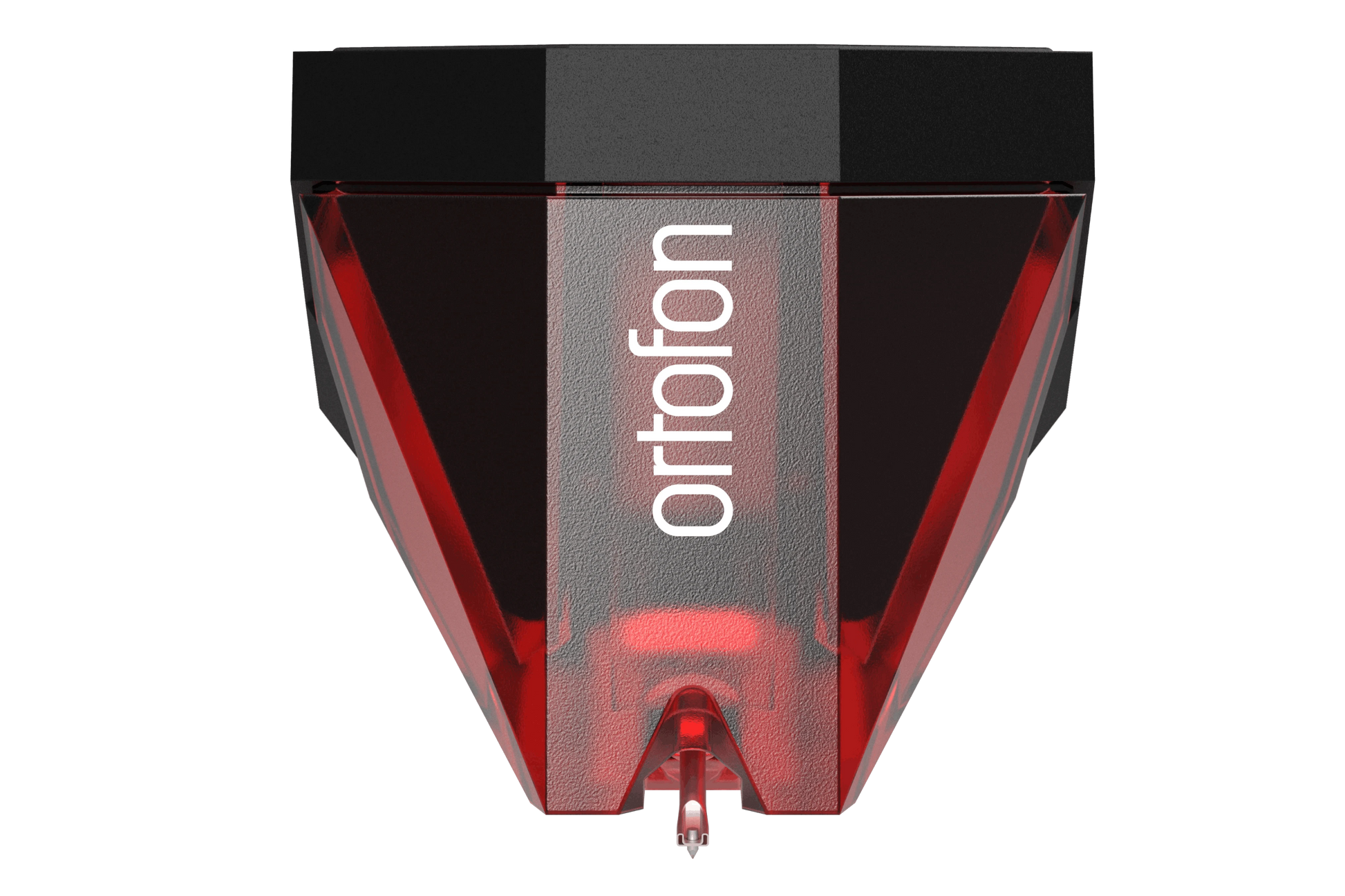 Salon 1 Audio Ortofon 2M Red moving magnet cartridge in a striking translucent red housing with white logo.