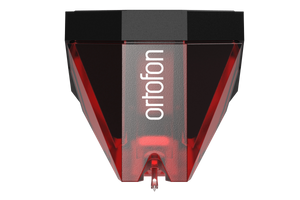 Salon 1 Audio Ortofon 2M Red moving magnet cartridge in a striking translucent red housing with white logo.