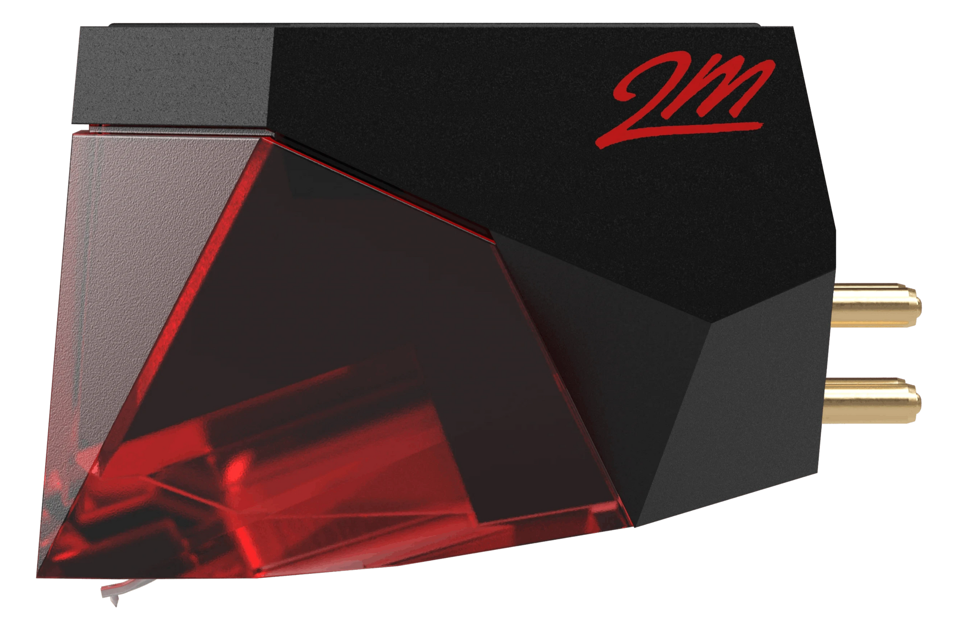 Salon 1 Audio Ortofon 2M Red moving magnet phono cartridge with a black body and translucent red front section