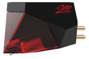Salon 1 Audio Ortofon 2M Red moving magnet phono cartridge with a black body and translucent red front section