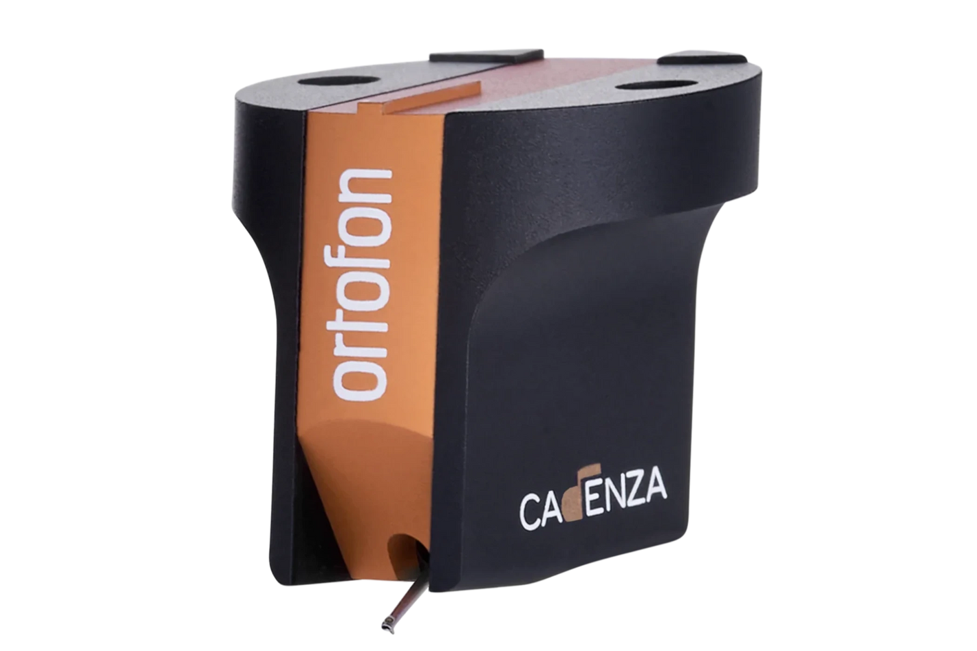 Salon 1 Audio Ortofon MC Cadenza Bronze moving coil phono cartridge in black and bronze finish on black background