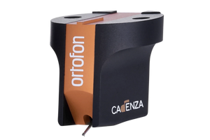 Salon 1 Audio Ortofon MC Cadenza Bronze moving coil phono cartridge in black and bronze finish on black background