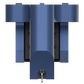 Salon 1 Audio Ortofon MC 90X moving coil phono cartridge in a matte blue finish, viewed from the front.